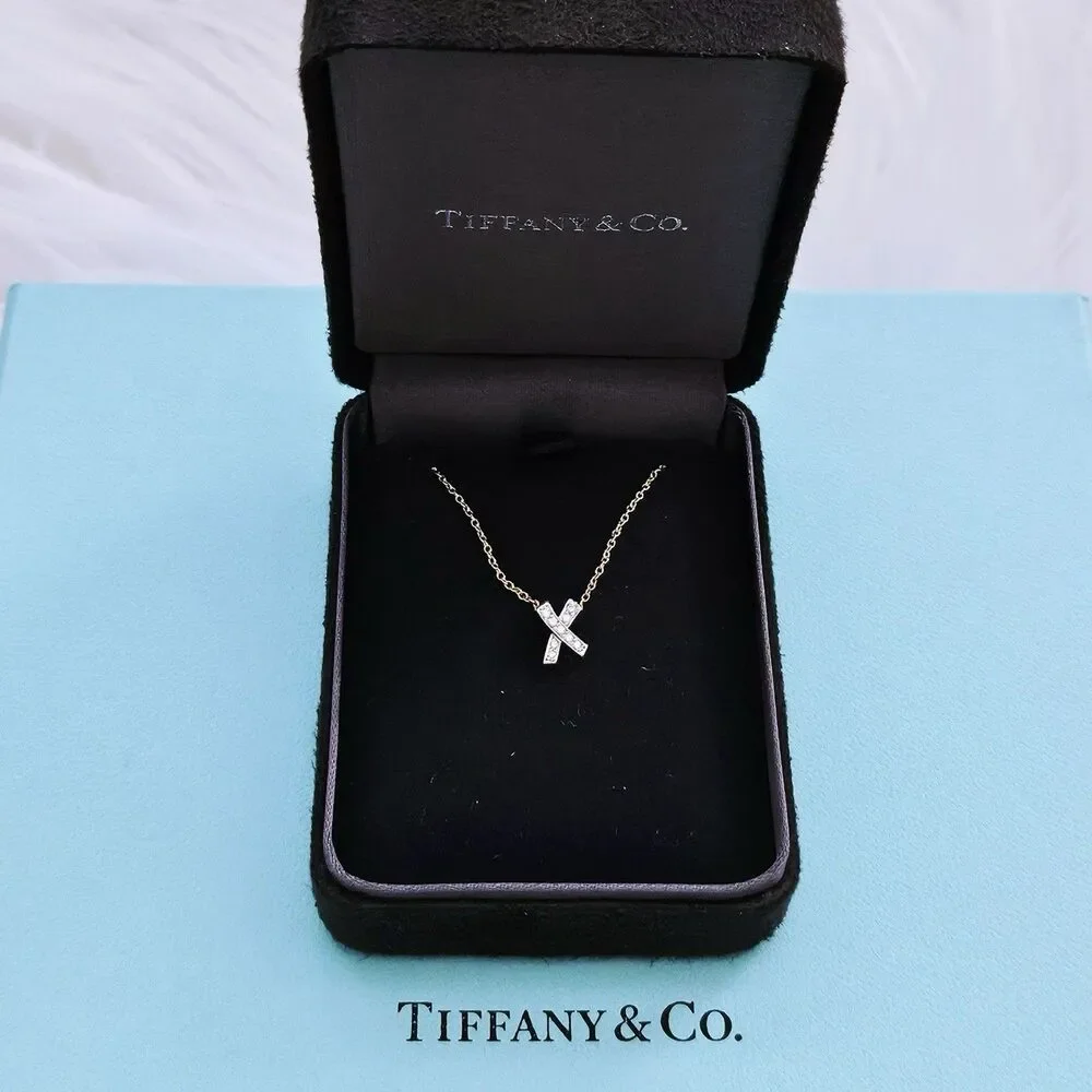 Tiffany & Co. Paloma Picasso Signature X Graffiti Diamond 18k PT950 Necklace - Picture 8 of 8